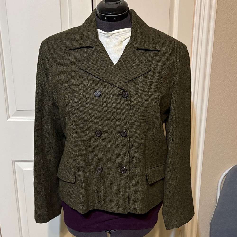 Ralph Lauren Olive Pea Coat